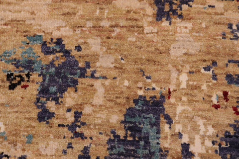 handmade Modern Modern Red Blue Hand Knotted RECTANGLE WOOL&SILK area rug 8' x 10'