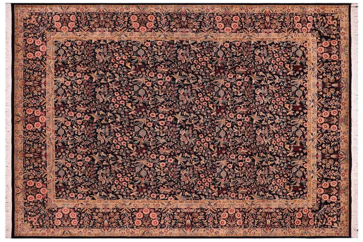 handmade Transitional Gulshan Black Black Hand Knotted RECTANGLE 100% WOOL area rug 9x12