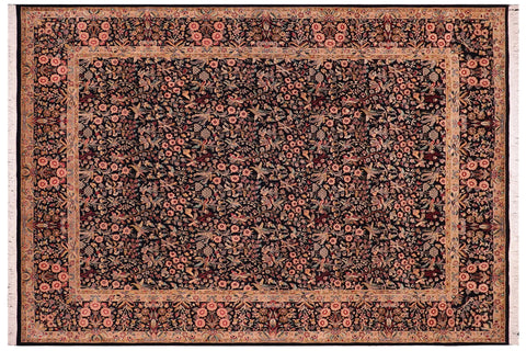 handmade Transitional Gulshan Black Black Hand Knotted RECTANGLE 100% WOOL area rug 9x12