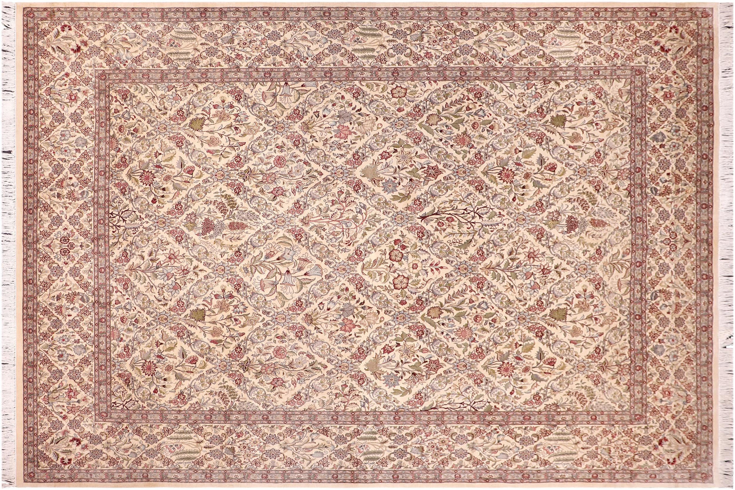 handmade Transitional Nadeem Ivory Ivory Hand Knotted RECTANGLE 100% WOOL area rug 9x12