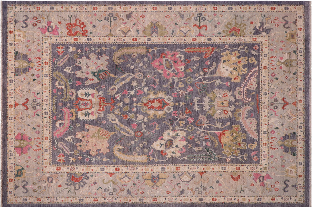 handmade Traditional Oushak Gray Beige Hand Knotted RECTANGLE 100% WOOL area rug 12' x 15'