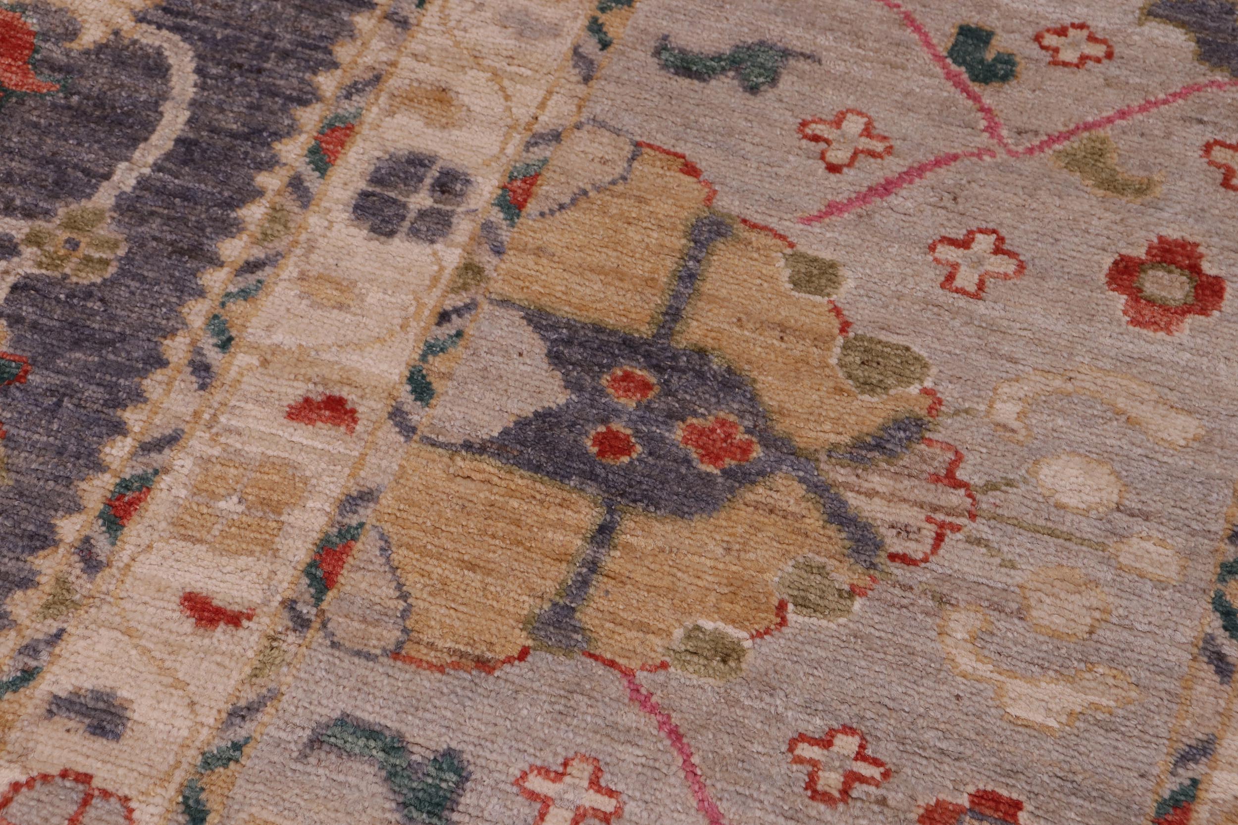 handmade Traditional Oushak Gray Beige Hand Knotted RECTANGLE 100% WOOL area rug 12' x 15'