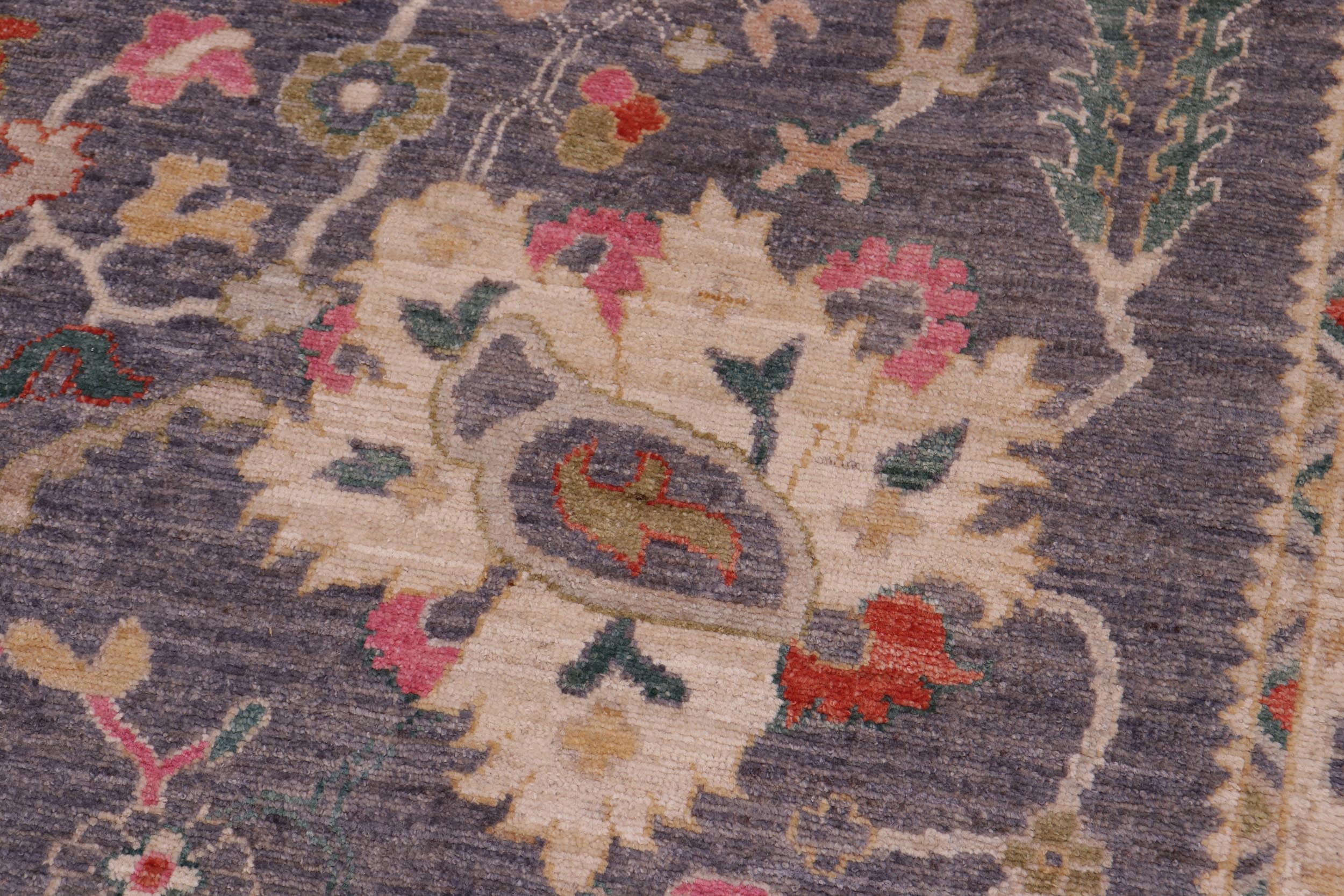 handmade Traditional Oushak Gray Beige Hand Knotted RECTANGLE 100% WOOL area rug 12' x 15'