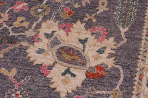 handmade Traditional Oushak Gray Beige Hand Knotted RECTANGLE 100% WOOL area rug 12' x 15'