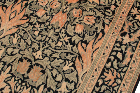 handmade Transitional Snakehead Black Green Hand Knotted RECTANGLE 100% WOOL area rug 4' x 6'