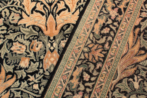 handmade Transitional Snakehead Black Green Hand Knotted RECTANGLE 100% WOOL area rug 4' x 6'