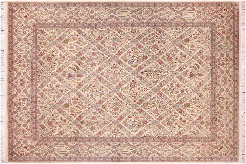 handmade Transitional Nadeem Ivory Ivory Hand Knotted RECTANGLE 100% WOOL area rug 9x12