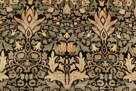 handmade Transitional Snakehead Black Green Hand Knotted RECTANGLE 100% WOOL area rug 4' x 6'
