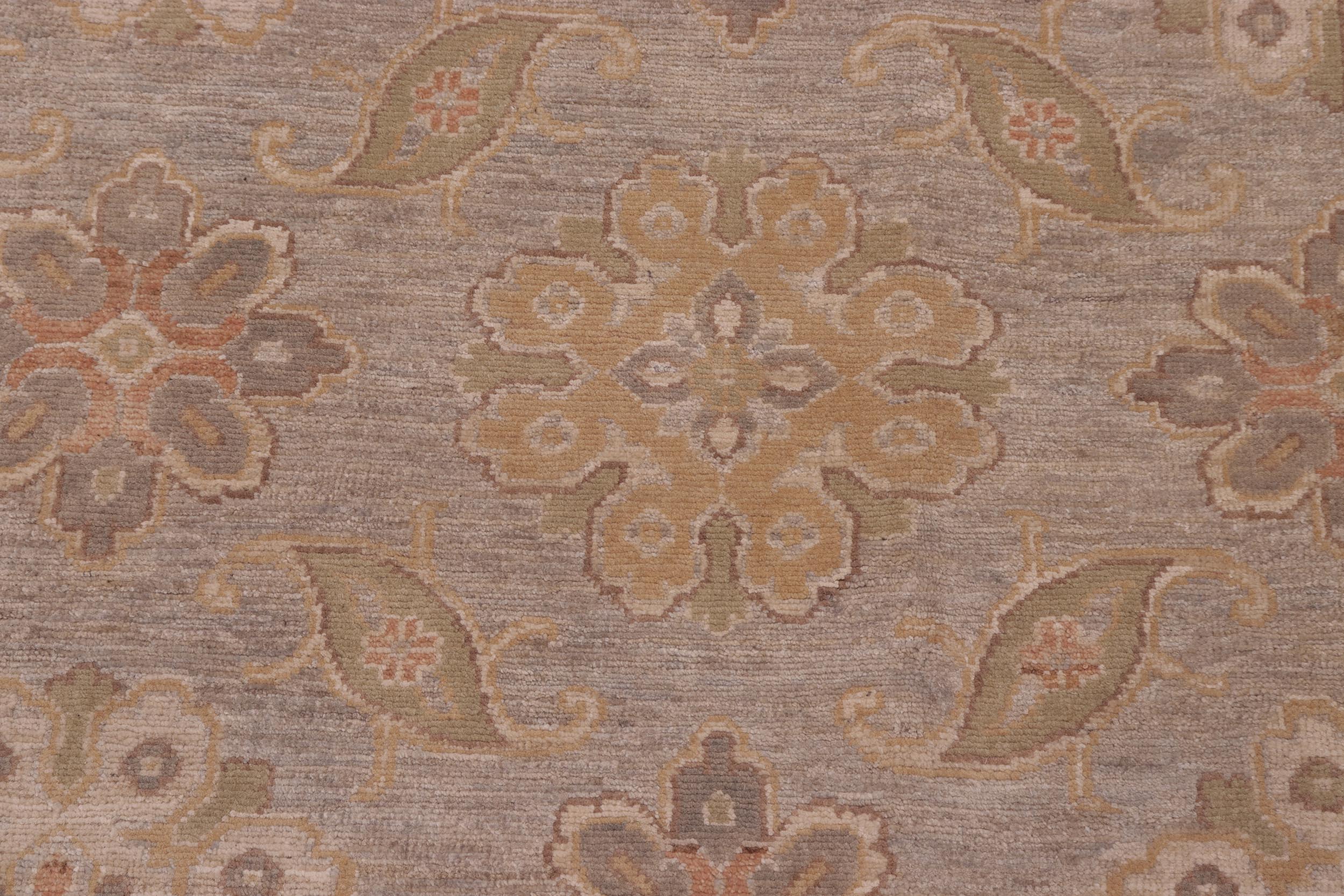 handmade Transitional Kafkaz Gray Beige Hand Knotted RECTANGLE 100% WOOL area rug 10' x 14'