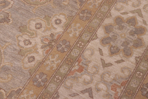 handmade Transitional Kafkaz Gray Beige Hand Knotted RECTANGLE 100% WOOL area rug 10' x 14'