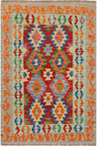 Retro Turkish Kilim Sofia Hand-Woven Wool Rug - 3'8'' x 4'8''