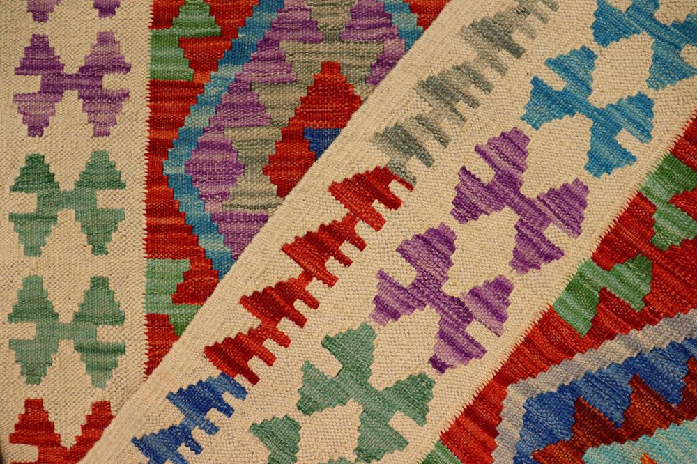 Flat Weave Kilim Antique Navaho Vintage handmade Geometric Kilim Rust Beige Hand-Woven Rectangle 100% Wool Area Rug 3x5 