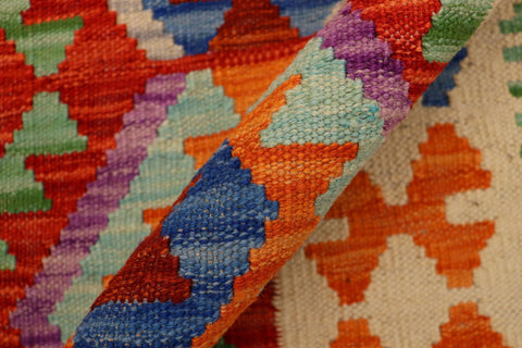 handmade Geometric Kilim Rust Beige Hand-Woven RECTANGLE 100% WOOL area rug 3 x 5
