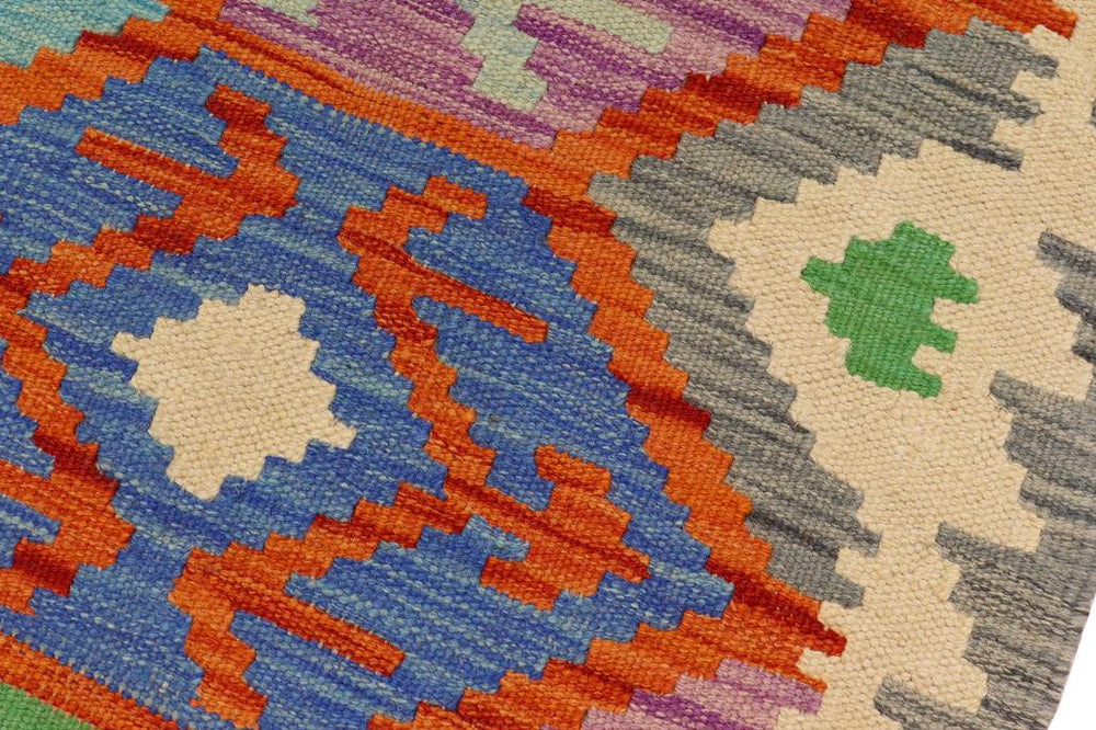 Flat Weave Kilim Antique Navaho Vintage handmade Geometric Kilim Rust Gray Hand-Woven Rectangle 100% Wool Area Rug 3x5 