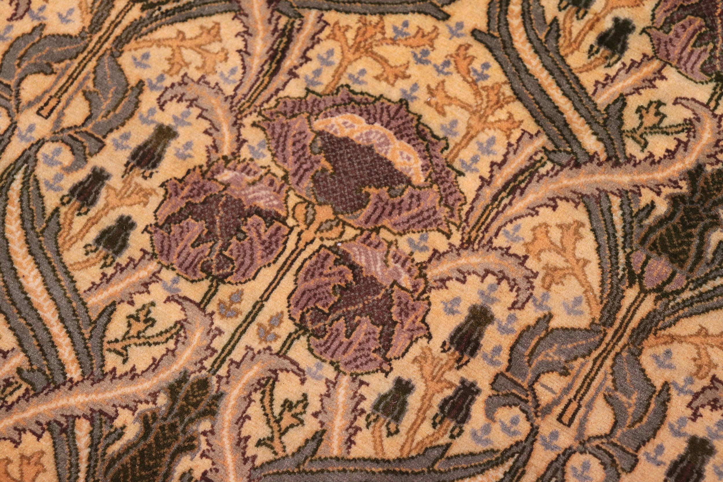 handmade Transitional Hamjolie Gold Lt. Green Hand Knotted RECTANGLE 100% WOOL area rug 9x12