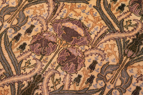 handmade Transitional Hamjolie Gold Lt. Green Hand Knotted RECTANGLE 100% WOOL area rug 9x12