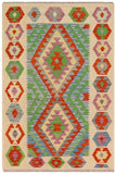Rustic Turkish Kilim Howard Hand-Woven Wool Rug - 3'4'' x 4'11''