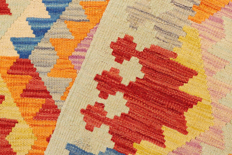 handmade Geometric Kilim Red Blue Hand-Woven RECTANGLE 100% WOOL area rug 4 x 6