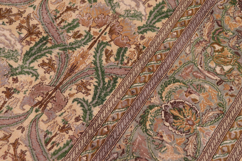 handmade Transitional Hamjolie Gold Lt. Green Hand Knotted RECTANGLE 100% WOOL area rug 9x12