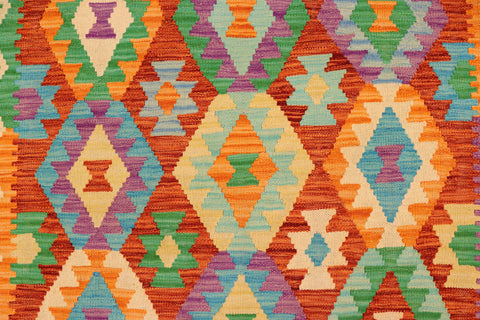 handmade Geometric Kilim Rust Beige Hand-Woven RECTANGLE 100% WOOL area rug 4 x 6