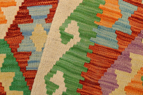 handmade Geometric Kilim Rust Beige Hand-Woven RECTANGLE 100% WOOL area rug 4 x 6