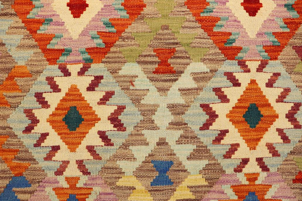 Flat Weave Kilim Antique Navaho Vintage handmade Geometric Kilim Purple Rust Hand-Woven Rectangle 100% Wool Area Rug 3x5 