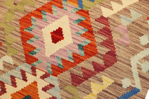 handmade Geometric Kilim Purple Rust Hand-Woven RECTANGLE 100% WOOL area rug 3 x 5