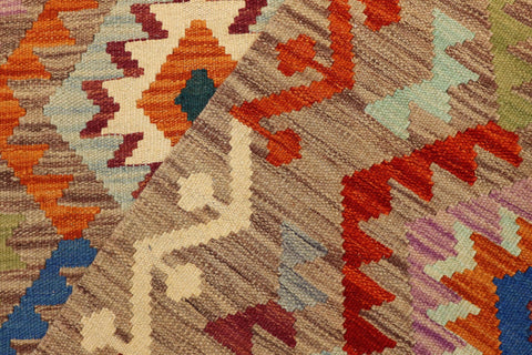 handmade Geometric Kilim Purple Rust Hand-Woven RECTANGLE 100% WOOL area rug 3 x 5