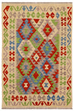 Retro Turkish Kilim Cooper Hand-Woven Wool Rug - 3'6'' x 5'0''