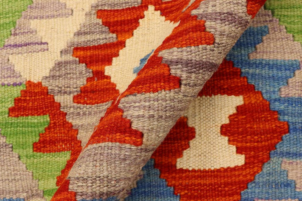 Flat Weave Kilim Antique Navaho Vintage handmade Geometric Kilim Rust Beige Hand-Woven Rectangle 100% Wool Area Rug 4x5 