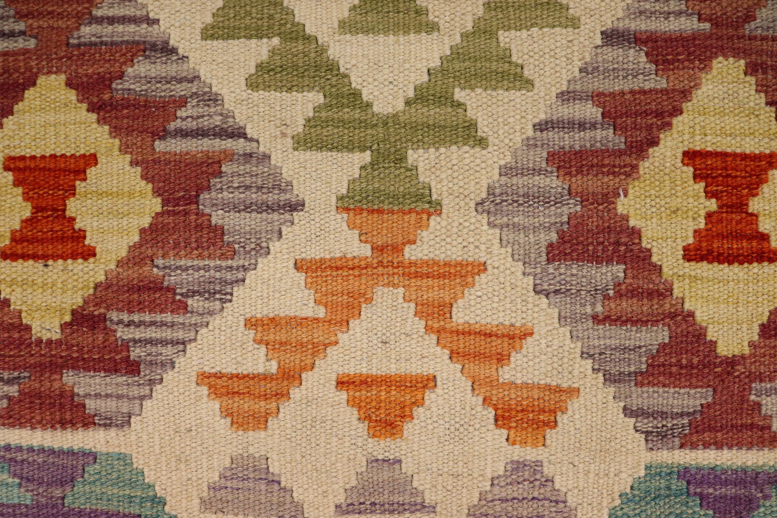 handmade Geometric Kilim Beige Blue Hand-Woven RECTANGLE 100% WOOL area rug 3 x 5