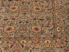 handmade Traditional Rosheen Taupe Pink Hand Knotted RECTANGLE 100% WOOL area rug 9x13