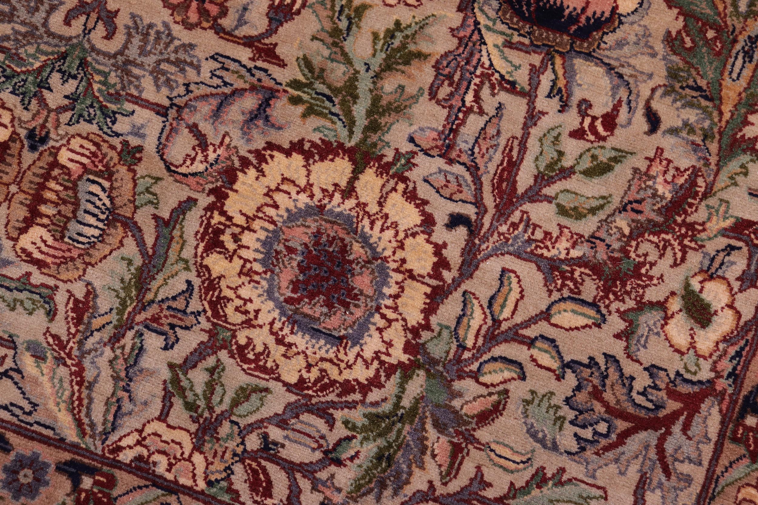 handmade Transitional Rosheen Taupe Pink Hand Knotted RECTANGLE 100% WOOL area rug 9x13