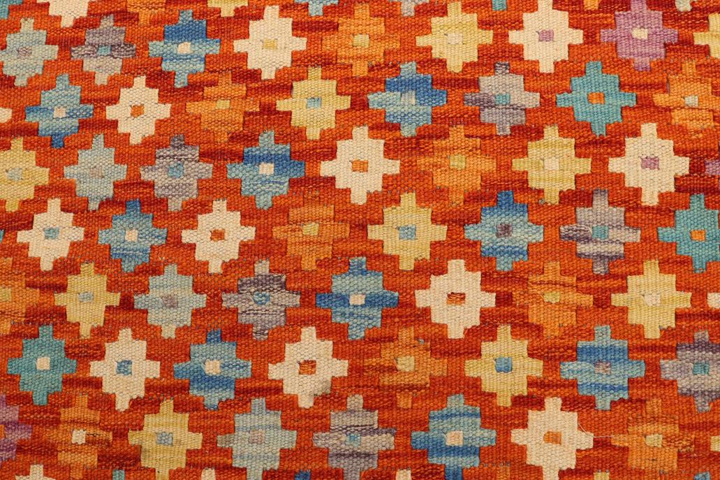 Flat Weave Kilim Antique Navaho Vintage handmade Modern Kilim Rust Purple Hand-Woven Rectangle 100% Wool Area Rug 3x5 