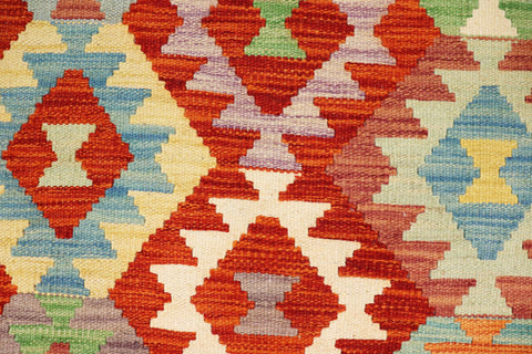 handmade Geometric Kilim Rust Beige Hand-Woven RECTANGLE 100% WOOL area rug 4 x 6