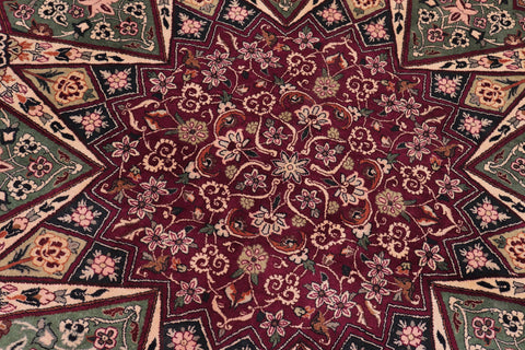 handmade Traditional Moughal Red Brown Hand Knotted RECTANGLE 100% WOOL area rug 9x12