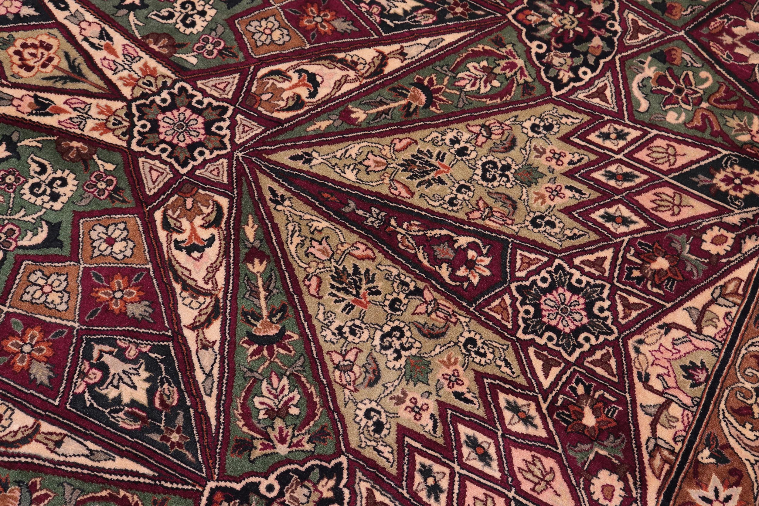 handmade Traditional Moughal Red Brown Hand Knotted RECTANGLE 100% WOOL area rug 9x12