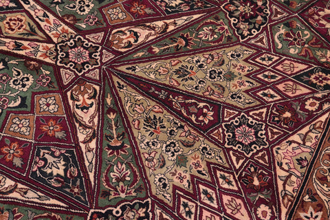 handmade Traditional Moughal Red Brown Hand Knotted RECTANGLE 100% WOOL area rug 9x12