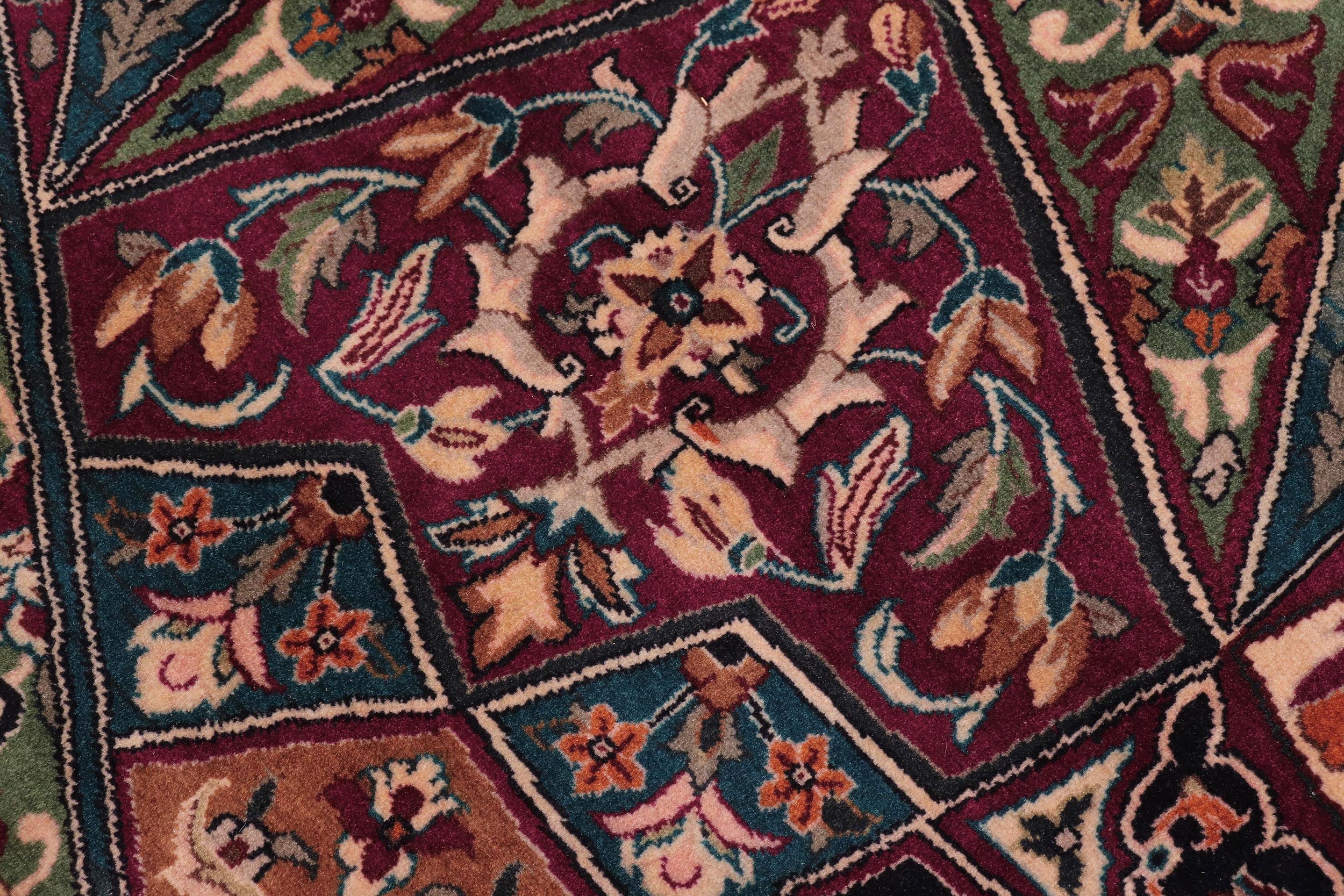 handmade Traditional Moughal Red Brown Hand Knotted RECTANGLE 100% WOOL area rug 9x12