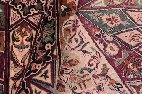 handmade Traditional Moughal Red Brown Hand Knotted RECTANGLE 100% WOOL area rug 9x12