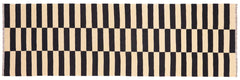 Flat Weave Kilim Antique Navaho Vintage handmade Modern Kilim Beige Black Hand-Woven Runner 100% Wool Area Rug 3x9 