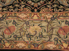 handmade Traditional William Black Taupe Hand Knotted RECTANGLE 100% WOOL area rug 9x12