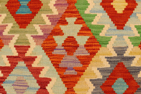 handmade Geometric Kilim Rust Blue Hand-Woven RECTANGLE 100% WOOL area rug 5x6