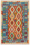Southwestern Turkish Kilim Dennis Hand-Woven Wool Rug - 4'11'' x 6'4''