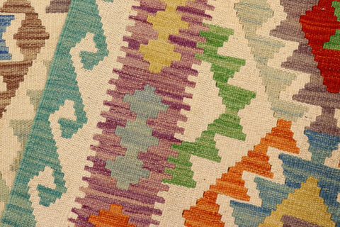 handmade Geometric Kilim Beige Rust Hand-Woven RECTANGLE 100% WOOL area rug 5 x 7