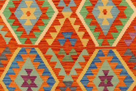 handmade Geometric Kilim Rust Beige Hand-Woven RECTANGLE 100% WOOL area rug 5x6