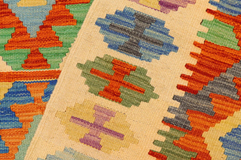 handmade Geometric Kilim Rust Beige Hand-Woven RECTANGLE 100% WOOL area rug 5x6