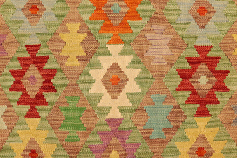handmade Geometric Kilim Blue Rust Hand-Woven RECTANGLE 100% WOOL area rug 5x6