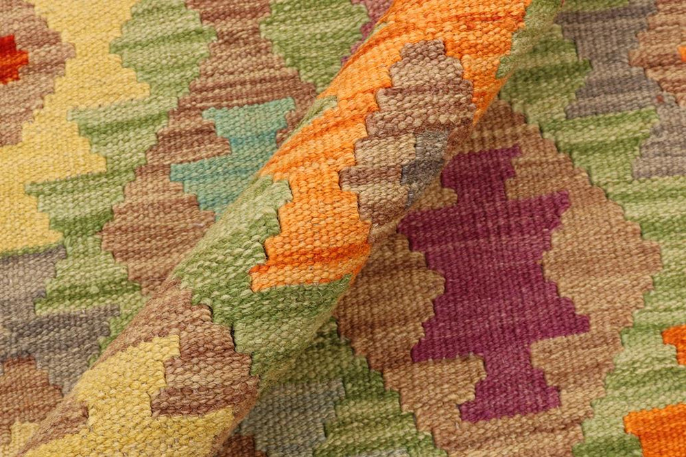 Flat Weave Kilim Antique Navaho Vintage handmade Geometric Kilim Blue Rust Hand-Woven Rectangle 100% Wool Area Rug 5x6 