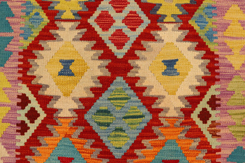 handmade Geometric Kilim Rust Green Hand-Woven RECTANGLE 100% WOOL area rug 4 x 6